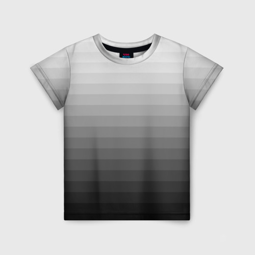 Детская футболка 3D с принтом Серые полосы, вид спереди #2