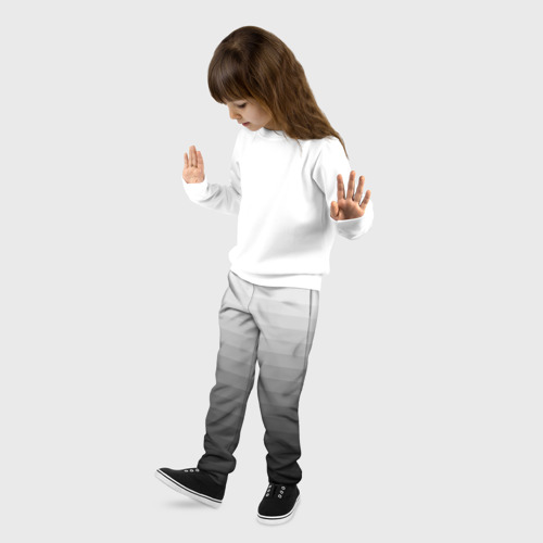 Детские брюки 3D с принтом Серые полосы, фото на моделе #1