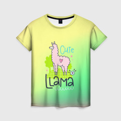 Женская футболка 3D Lama