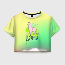 Женская футболка Crop-top 3D Lama