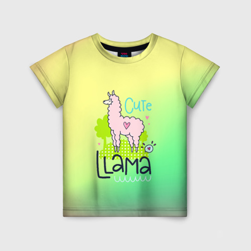 Детская футболка с принтом Lama, вид спереди №1