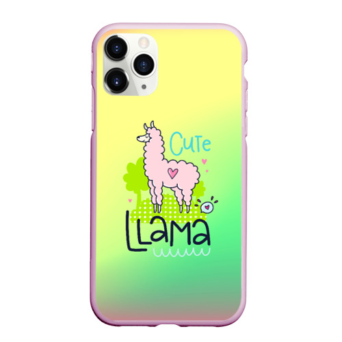 Чехол для iPhone 11 Pro Max матовый Lama, цвет розовый