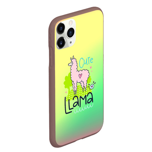 Чехол для iPhone 11 Pro Max матовый Lama, цвет коричневый - фото 3