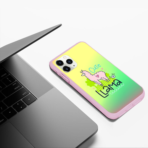 Чехол для iPhone 11 Pro Max матовый Lama, цвет розовый - фото 5