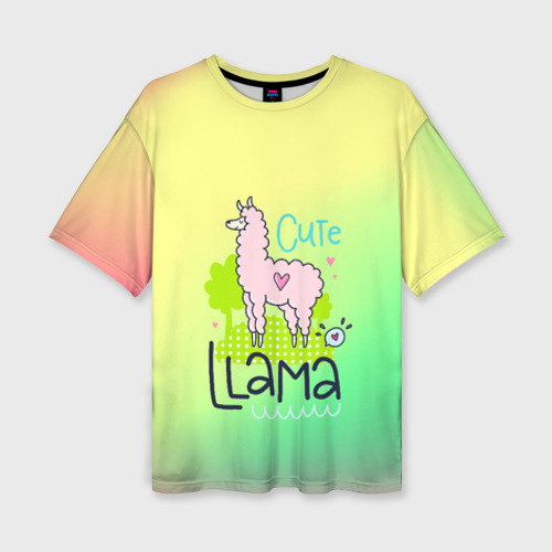 Женская футболка oversize 3D Lama