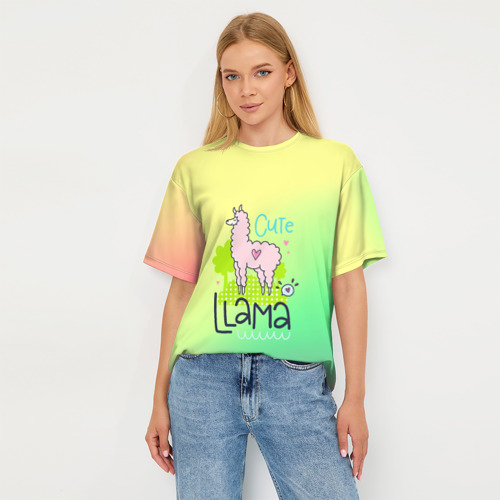 Женская футболка oversize 3D Lama - фото 5