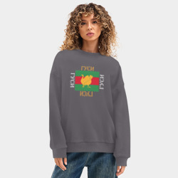 Женский свитшот oversize без начеса хлопок Модный гусь - фото 2