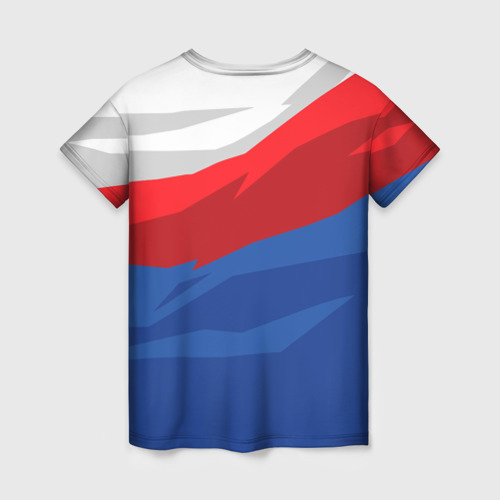 Женская футболка 3D с принтом Российский медведь, вид сзади #1