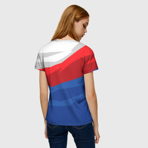 Женская футболка 3D с принтом Российский медведь, вид сзади #2