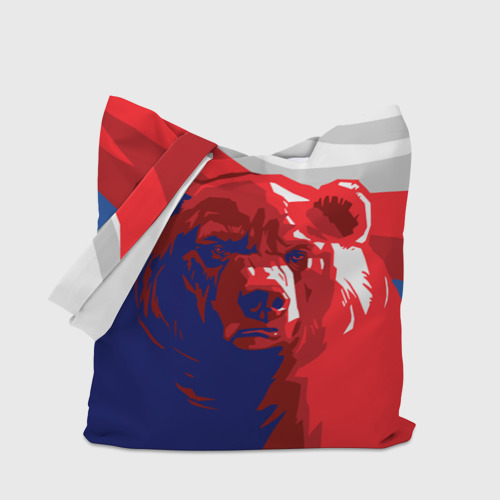 Шоппер 3D с принтом Российский медведь, вид сбоку #3