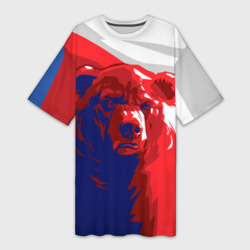Платье-футболка 3D Российский медведь