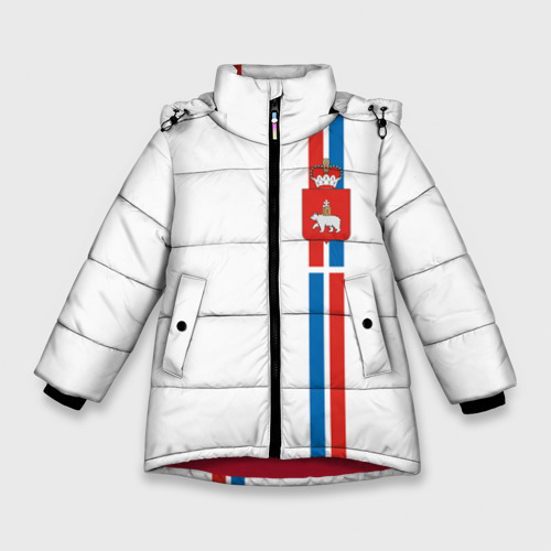 Зимняя куртка для девочек 3D Пермский край, цвет красный