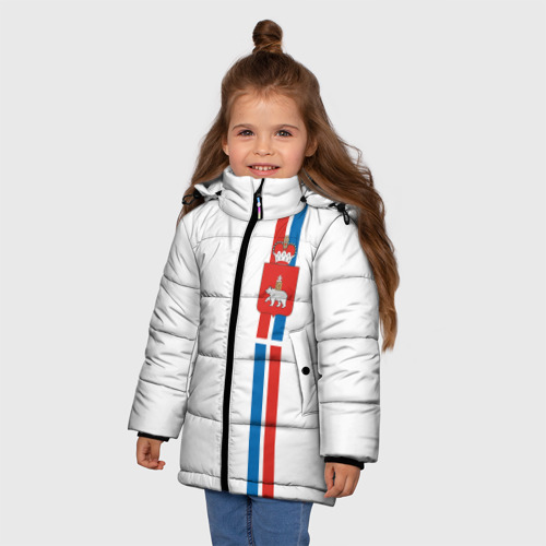 Зимняя куртка для девочек 3D Пермский край, цвет красный - фото 3