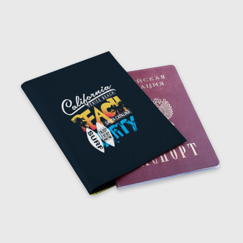 Обложка для паспорта матовая кожа Калифорния, цвет желтый - фото 3