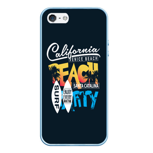 Чехол для iPhone 5/5S матовый Калифорния, цвет голубой