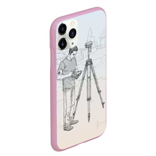 Чехол для iPhone 11 Pro Max матовый Парень с контроллером, цвет розовый - фото 3