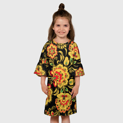 Детское платье 3D Хохлома - цветочные узоры - фото 2
