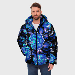 Мужская зимняя куртка 3D Хохлома неоновая - фото 2