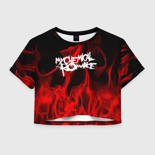 Женская футболка Crop-top 3D My Chemical Romance, цвет 3D печать