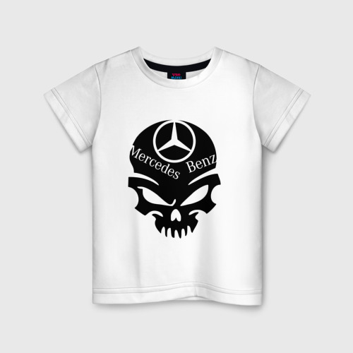 Детская футболка хлопок Mercedes - Benz, цвет белый