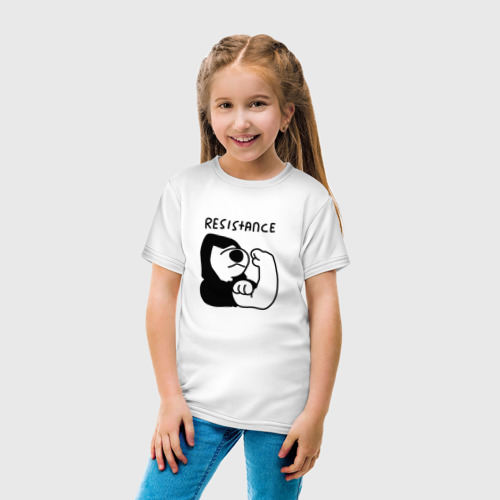 Детская футболка хлопок Resistance, цвет белый - фото 5