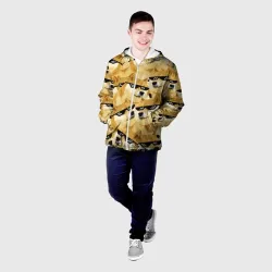 Мужская куртка 3D Doge мем в deal with it очках - фото 2
