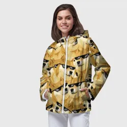 Женская ветровка 3D Doge мем в deal with it очках - фото 2