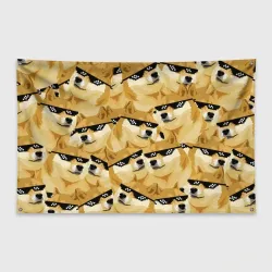 Флаг-баннер Doge мем в deal with it очках
