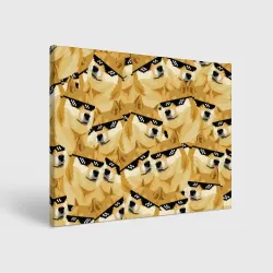 Холст прямоугольный Doge мем в deal with it очках