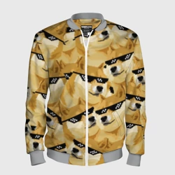 Мужской бомбер 3D Doge мем в deal with it очках