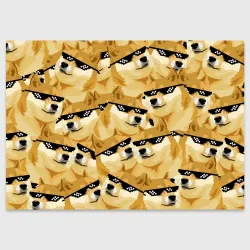 Поздравительная открытка Doge мем в deal with it очках