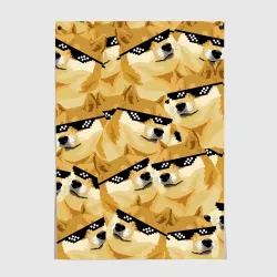 Постер Doge мем в deal with it очках