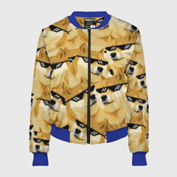 Женский бомбер 3D Doge мем в deal with it очках
