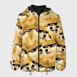 Мужская куртка 3D Doge мем в deal with it очках