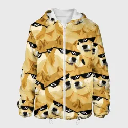 Мужская куртка 3D Doge мем в deal with it очках