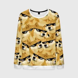 Мужской свитшот 3D Doge мем в deal with it очках