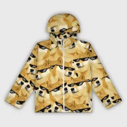 Женская ветровка 3D Doge мем в deal with it очках