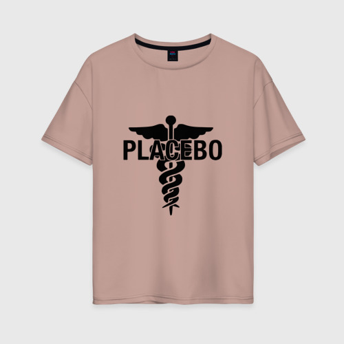 Женская футболка хлопок Oversize Placebo, цвет пыльно-розовый