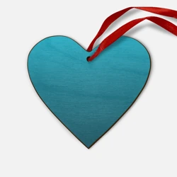 Деревянная игрушка Сердце Бирюза