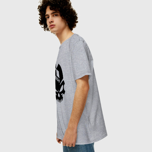Мужская футболка хлопок Oversize с принтом Mitsubishi, вид сбоку #3