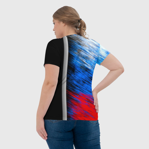 Женская футболка 3D с принтом Биатлон, вид сзади #2