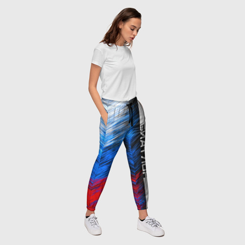 Женские брюки 3D с принтом Биатлон, вид сбоку #3