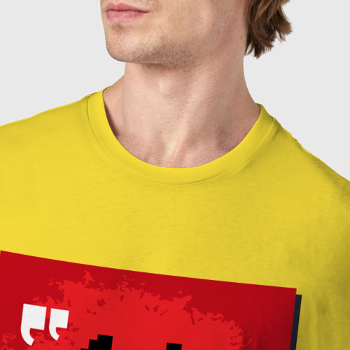 Мужская футболка хлопок Спорт, цвет желтый - фото 6