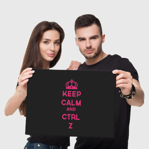 Холст прямоугольный Keep calm and ctrl z, цвет 3D печать - фото 5