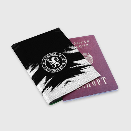 Обложка для паспорта матовая кожа Chelsea, цвет зеленый - фото 3