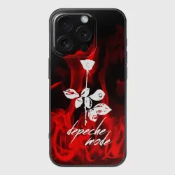 Чехол для iPhone 16 Pro силиконовый с защитой камеры Depeche Mode