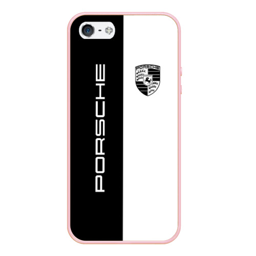 Чехол для iPhone 5/5S матовый Porsche, цвет светло-розовый