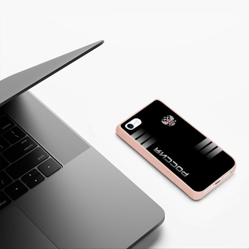 Чехол для iPhone 5/5S матовый Россия, цвет светло-розовый - фото 5