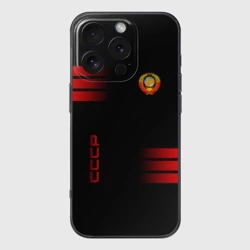 Чехол для iPhone 16 Pro силиконовый с защитой камеры СССР