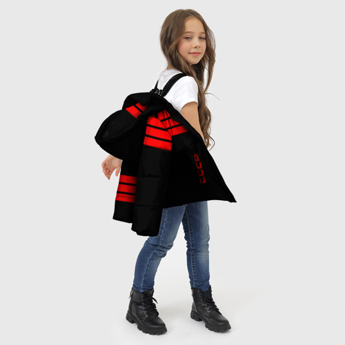 Зимняя куртка для девочек 3D СССР, цвет светло-серый - фото 6